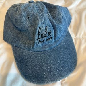 Urban Outfitters Women’s Denim Blue Babe Baseball Cap